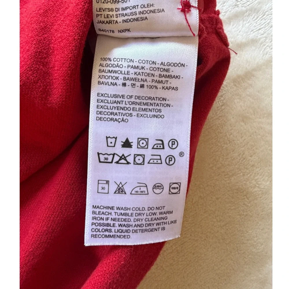 Levi's Red Short Sleeve Standard Pique Polo Shirt Mens XXL Good